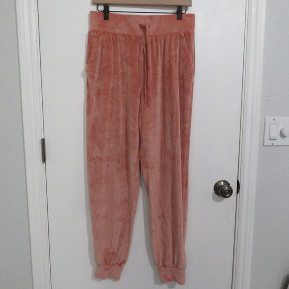 Victoria's Secret On Point Womens Sz L Pink Orange Velour Sweater Jogger Set - Picture 7 of 11